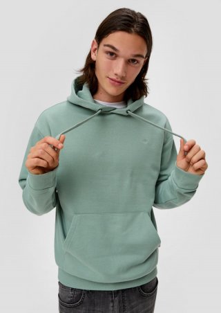 s.Oliver Kapuzen-Sweatshirt mit Logostickerei - salbeigrün