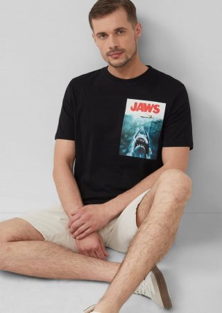 s.Oliver T-Shirt aus Baumwolle mit Jaws© UCS LLC-Print - schwarz