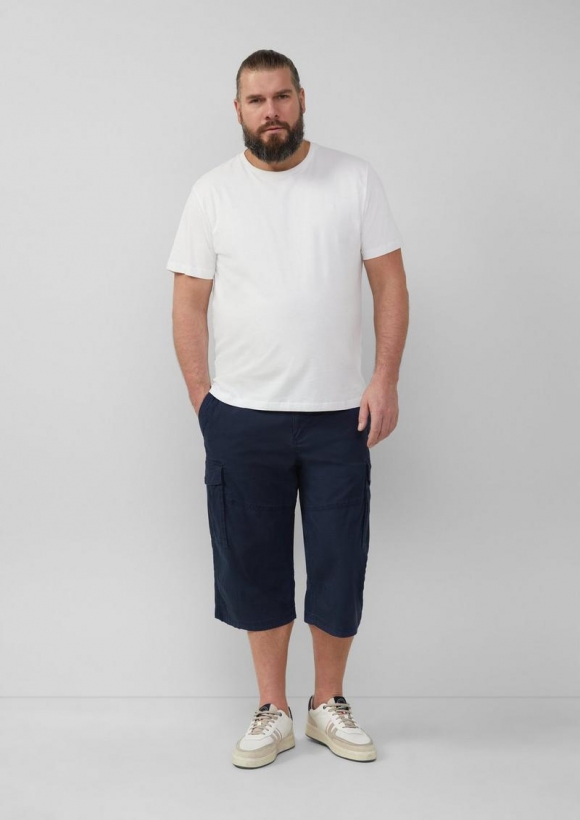 s.Oliver File: Strukturierte Bermuda im Relaxed Fit in 3/4-Länge - tiefblau