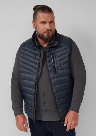 s.Oliver Leichte Steppweste mit sportiven Kontrastdetails - dunkelblau