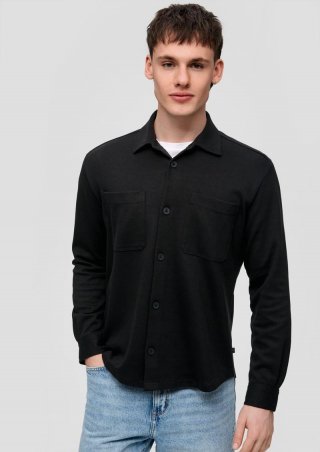 s.Oliver Hemd aus Interlockjersey - schwarz