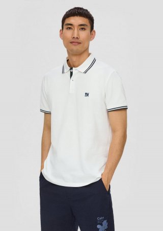 s.Oliver Poloshirt mit Kontrast-Details - weiß