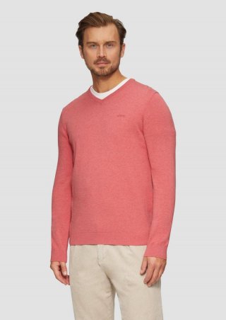 s.Oliver Strickpullover mit Logo-Stickerei - himbeere