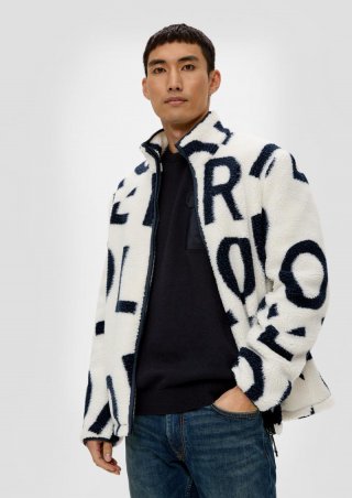 s.Oliver Jacquard-Jacke mit Print - ecru