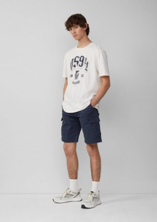 s.Oliver Cargo-Shorts aus Baumwollstretch - tiefblau