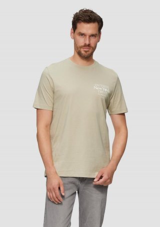 s.Oliver T-Shirt mit Frontprint - helles beige
