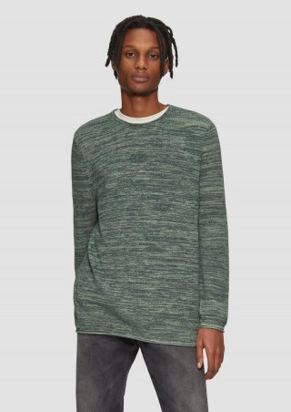 s.Oliver Strickpullover in Melange-Optik - smaragd