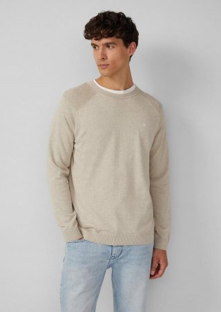 s.Oliver Strickpullover mit Crew Neck und Raglanärmeln - helles beige