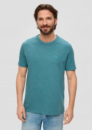 s.Oliver Jerseyshirt mit Labelprint - petrol