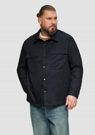 s.Oliver Gefüttertes Twill-Overshirt mit Brusttaschen - navy