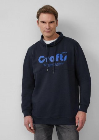 s.Oliver Sweatshirt aus Baumwollmix mit Frontprint - navy