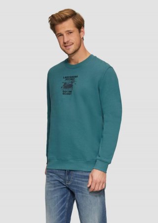 s.Oliver Sweatshirt mit Stickerei aus weichem Baumwollmix - petrol