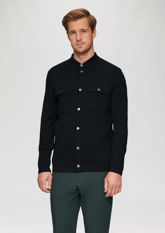 s.Oliver Strickjacke aus Wollmix - navy