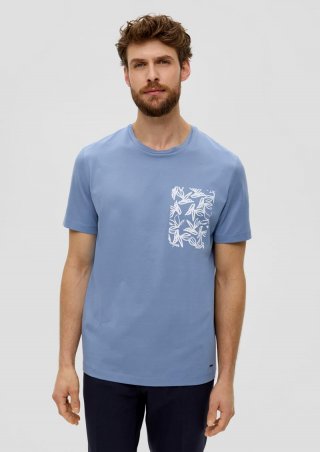 s.Oliver T-Shirt mit Frontprint - blassblau