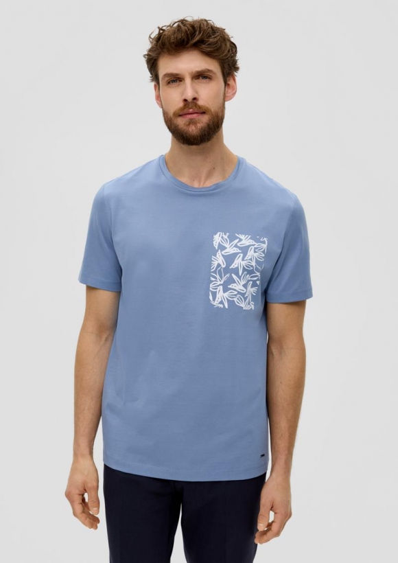 s.Oliver T-Shirt mit Frontprint - blassblau