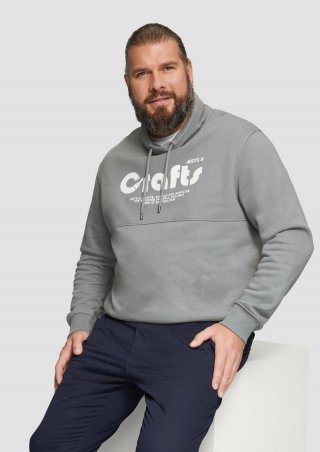 s.Oliver Sweatshirt mit Frontprint und Snood-Kragen - schiefergrau