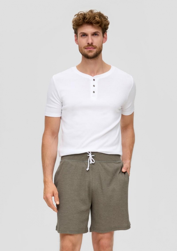 s.Oliver Pyjama-Hose mit Waffelstruktur - helles olivgrün