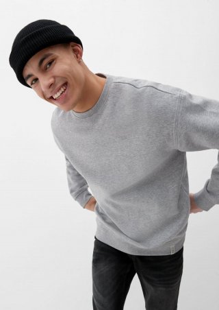 s.Oliver Sweatshirt mit Logostickerei - grau meliert