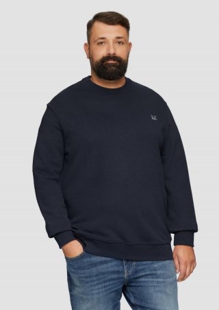 s.Oliver Sweatshirt aus Baumwollmix mit Logo-Detail - navy