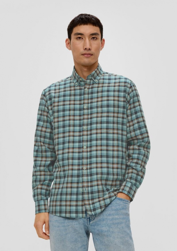 s.Oliver Regular: Button Down-Hemd - helles petrol