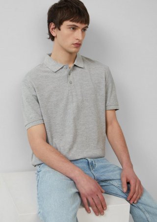 s.Oliver Poloshirt aus Piqué - grau meliert