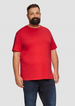 s.Oliver T-Shirt aus reiner Baumwolle mit Logo-Print - himbeere