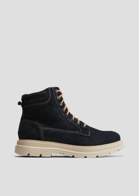 s.Oliver Gefütterte Boots aus Leder - navy