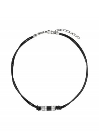 s.Oliver Lederkette mit Beads-Detail - schwarz