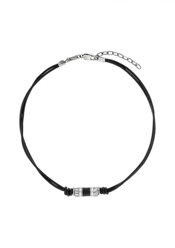 s.Oliver Lederkette mit Beads-Detail - schwarz