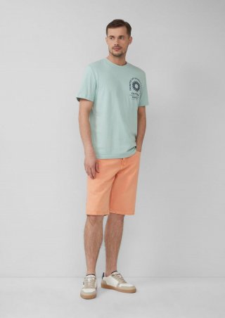 s.Oliver Coloured Jeans-Bermuda / Regular Fit / Mid Rise - papaya