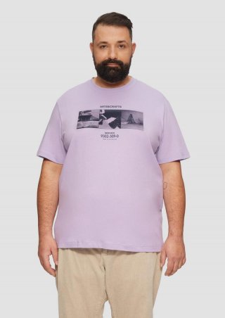 s.Oliver T-Shirt mit Crew Neck und Frontprint - lavendel