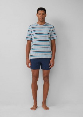 s.Oliver Pyjama-Shorts aus Baumwolle mit Eingrifftaschen - navy