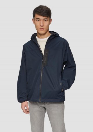s.Oliver Sportive Jacke mit Kapuze und Logo-Details - navy