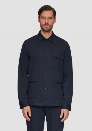 s.Oliver Overshirt aus Piqué-Jersey - navy