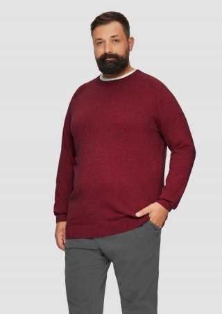 s.Oliver Strickpullover mit Rippbündchen - rot