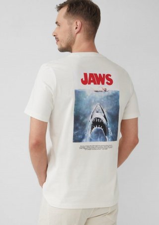 s.Oliver T-Shirt aus Heavy Jersey mit Jaws© UCS LLC Artwork - weiß