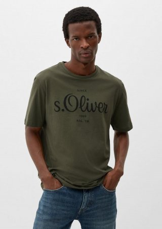 s.Oliver Labelshirt aus Jersey - olivgrün