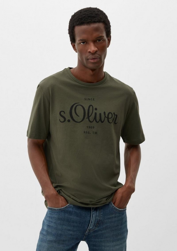 s.Oliver Labelshirt aus Jersey - olivgrün