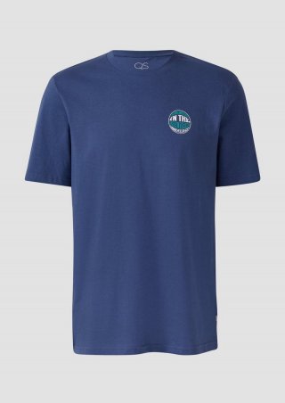 s.Oliver T-Shirt mit kleinem Print - dunkelblau