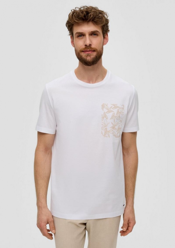 s.Oliver T-Shirt mit Frontprint - weiß