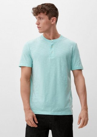 s.Oliver T-Shirt mit Henleyausschnitt - helles türkis