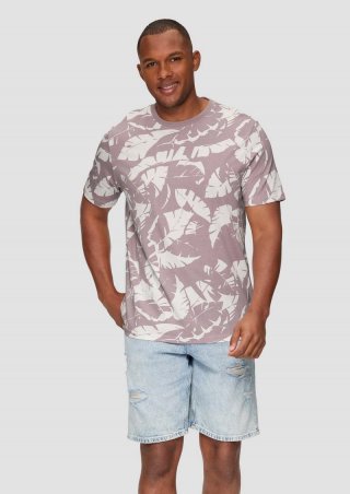 s.Oliver T-Shirt mit All-over-Print - flieder