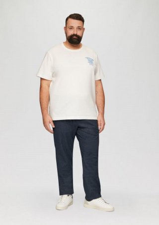 s.Oliver Regular: Chino mit Webstruktur - navy