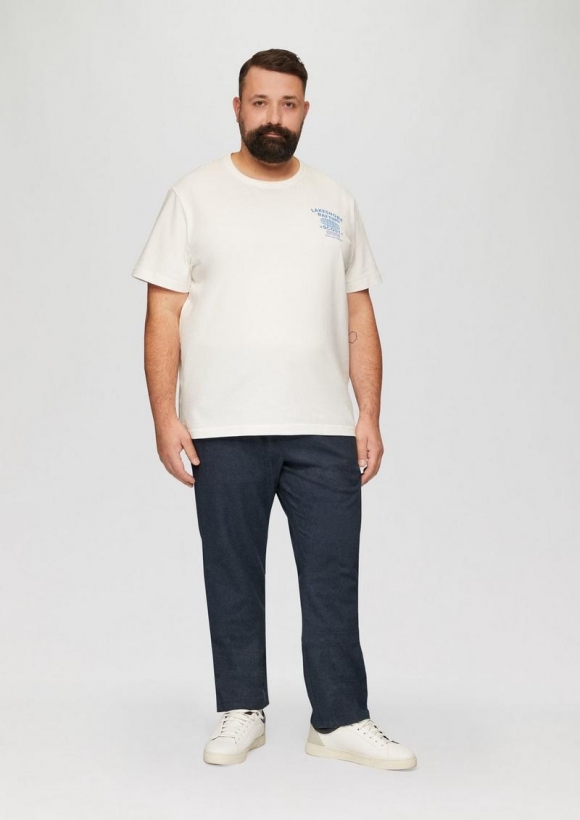 s.Oliver Regular: Chino mit Webstruktur - navy