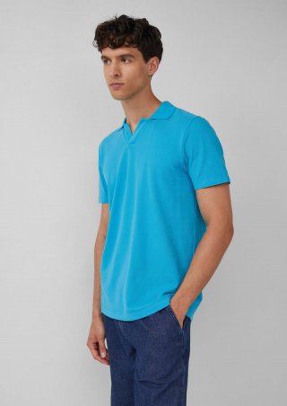 s.Oliver Poloshirt aus Baumwolle mit offenem Kragen - türkis
