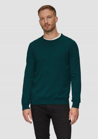 s.Oliver Strickpullover mit Logo-Stickerei - petrol