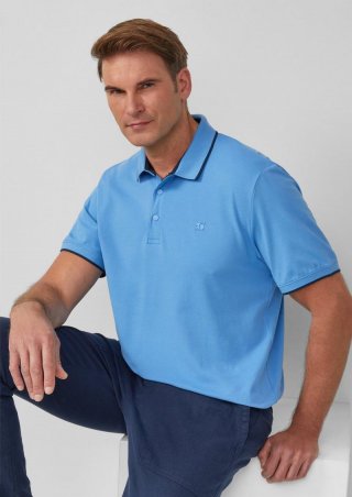 s.Oliver Sportives Piqué-Poloshirt mit Kontrast-Details - royalblau