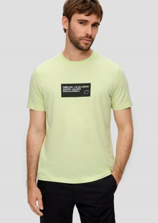 s.Oliver T-Shirt aus Baumwoll-Jersey mit Frontprint - limettengrün