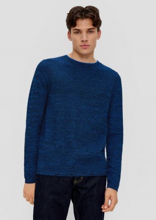 s.Oliver Strickpullover aus reiner Baumwolle - royalblau