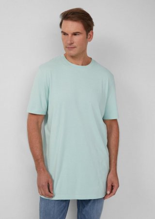 s.Oliver Baumwoll-T-Shirt mit Logo-Print - helles türkis